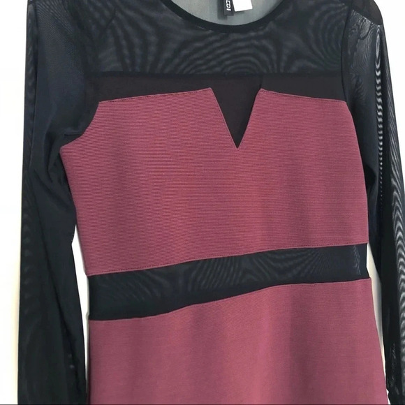 🍁 H&M | Purple Sheer or Mesh Waist Bodycon Dress - Picture 3 of 5